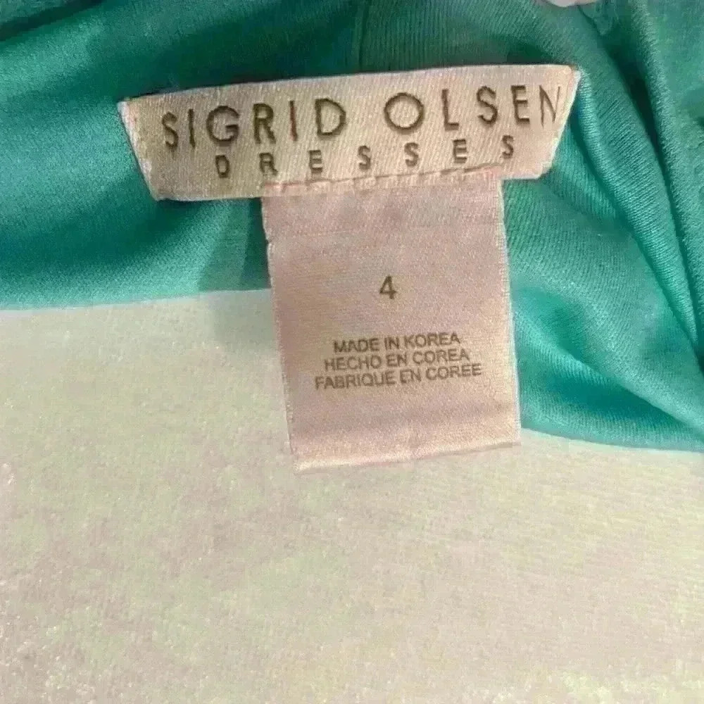 Sigrid Olsen Turquoise Cocktail Party Wrap Style Dress - Picture 5 of 7